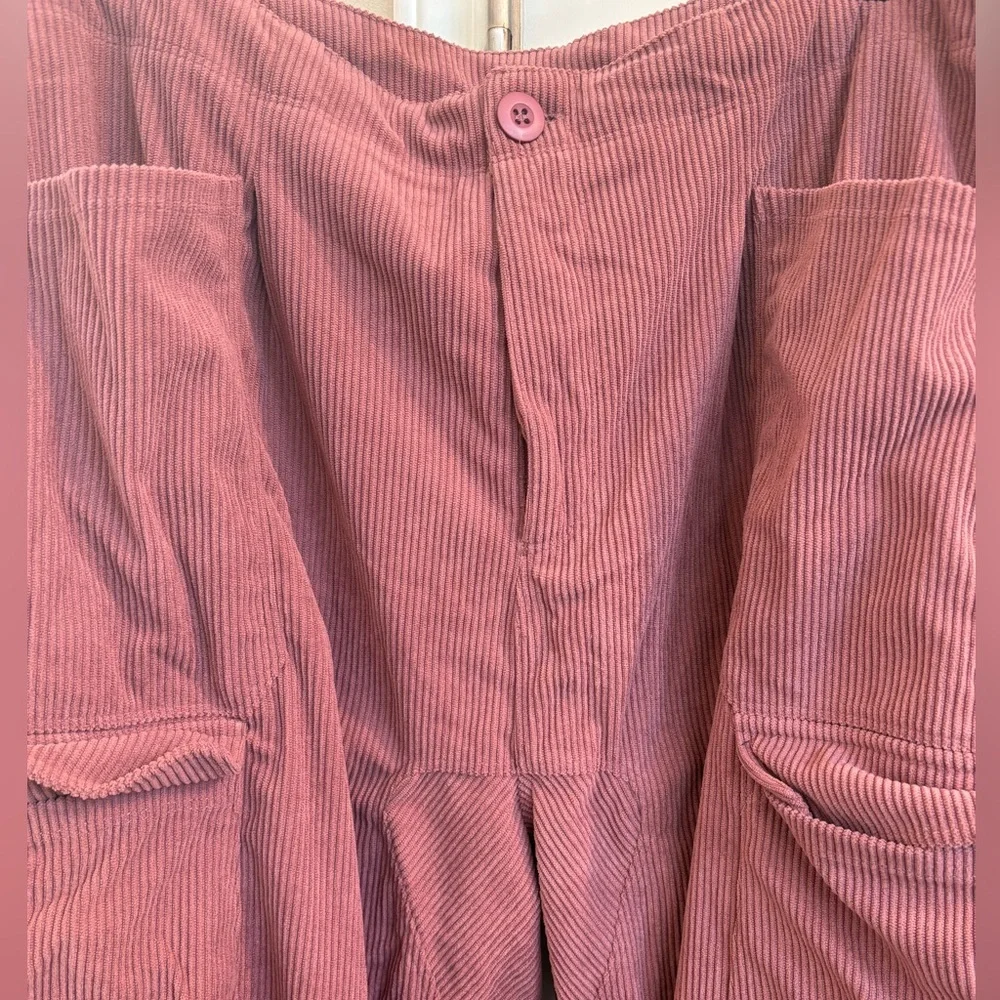Halara High Waisted Corduroy Cargo Casual Pants in Pink Size XL - Picture 2 of 6